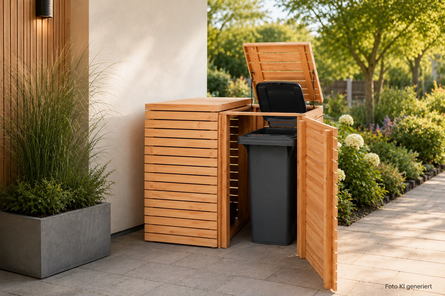 Mülltonnenbox aus Lärche natur - Image 11