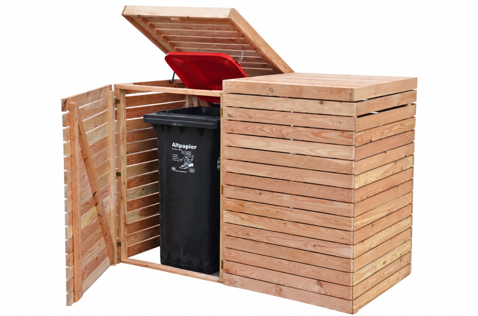 Mülltonnenbox aus Lärche natur - Image 7